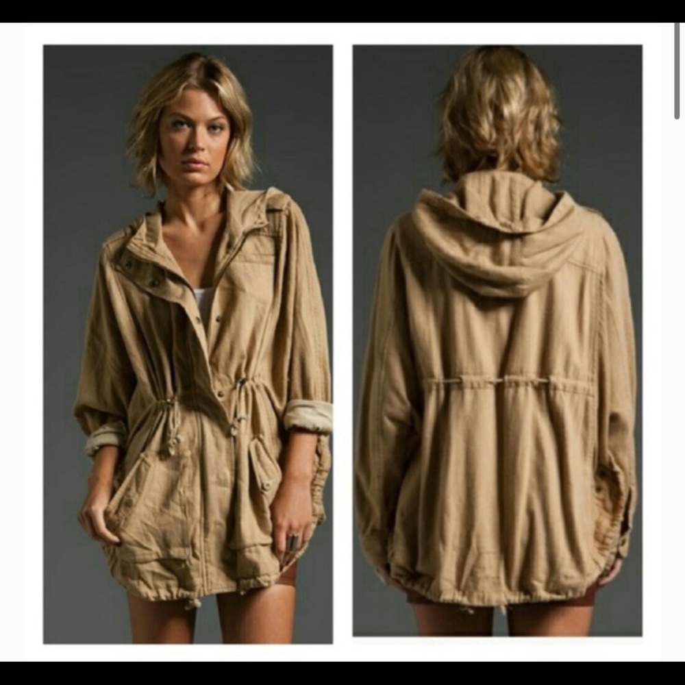 Free People Anorak Hooded Poncho Jacket